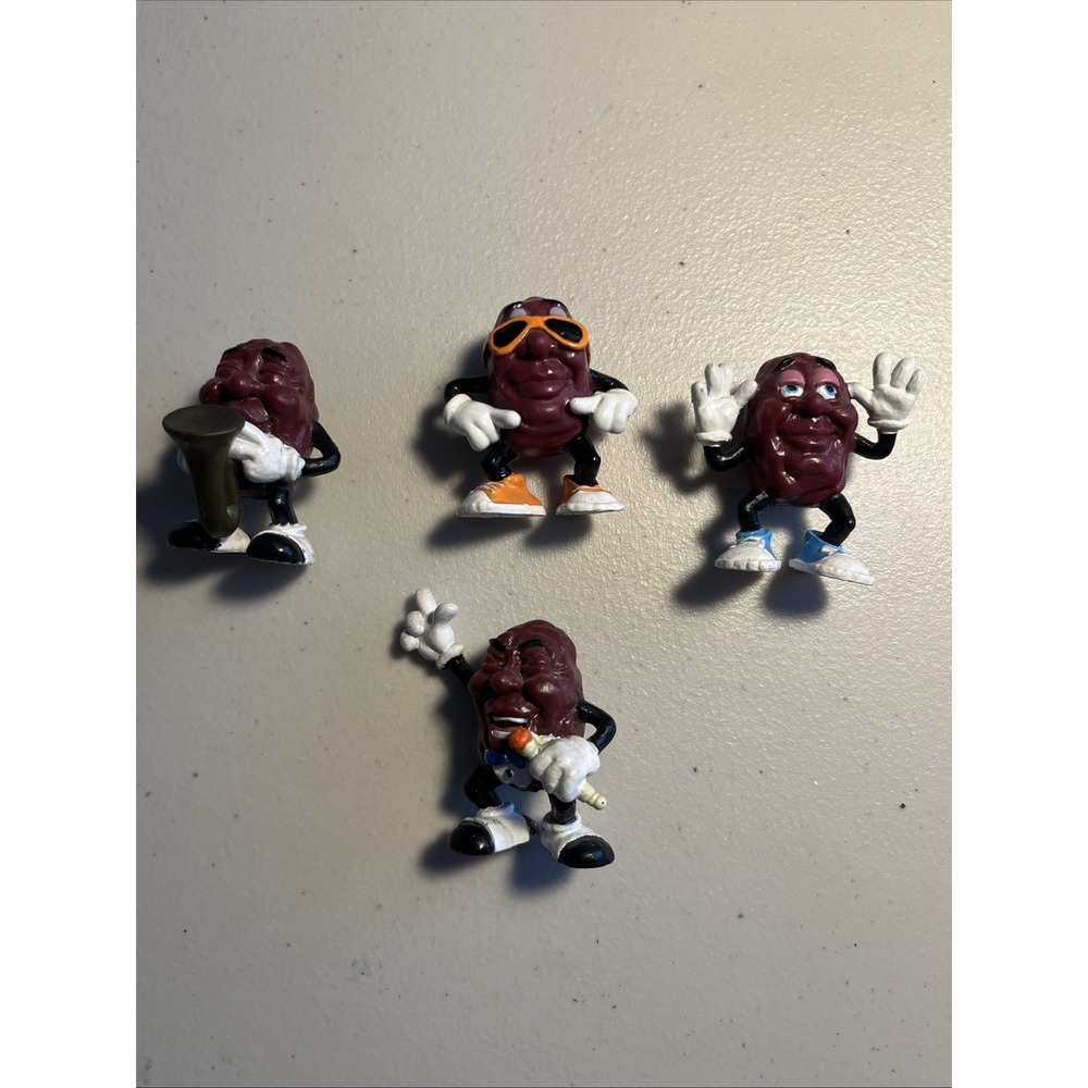 Vintage‎ 1987 California Raisins Figures Toys Lot Of 4 Bendable 2 1/2"